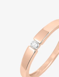 Bague solitaire en or rose 750 ‰, diamant 0,06 ct SO OR