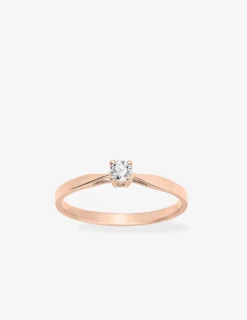 Bague solitaire en or rose 750 ‰, diamant 0,10 ct SO OR