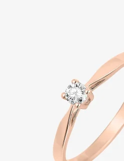 Bague solitaire en or rose 750 ‰, diamant 0,10 ct SO OR