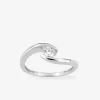 Bague solitaire or 375 ‰ blanc diamant synthétique 0,25 ct SO OR