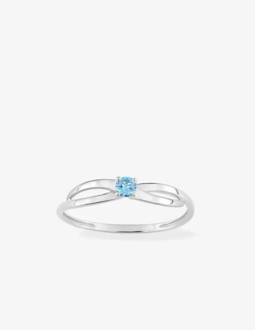 Bague solitaire or 750‰ topaze fantaisie SO OR