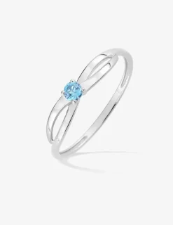 Bague solitaire or 750‰ topaze fantaisie SO OR