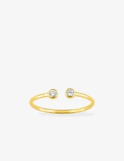 Bague toi et moi or jaune 750 ‰, oxyde de zirconium SO OR