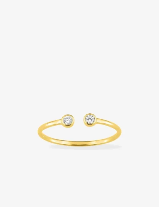 Bague toi et moi or jaune 750 ‰, oxyde de zirconium SO OR