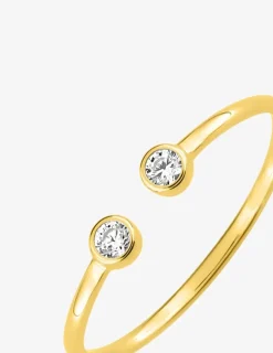 Bague toi et moi or jaune 750 ‰, oxyde de zirconium SO OR