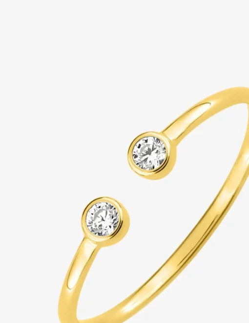 Bague toi et moi or jaune 750 ‰, oxyde de zirconium SO OR