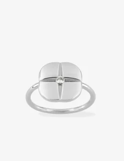 Bague étoile argent 925 ‰ rhodié et oxyde de zirconium SO OR