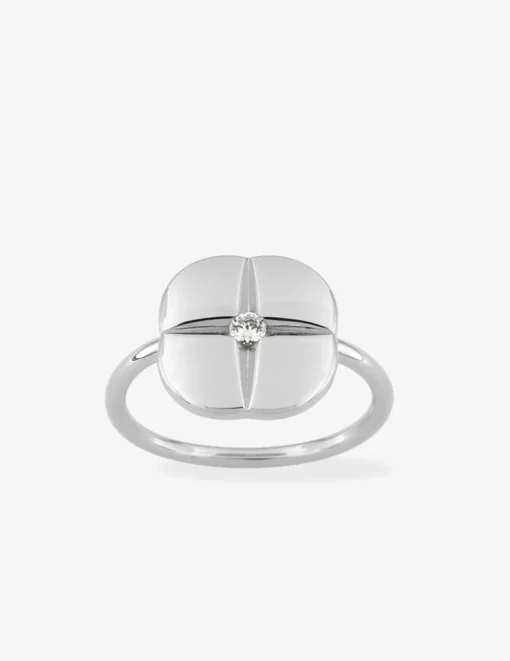 Bague étoile argent 925 ‰ rhodié et oxyde de zirconium SO OR