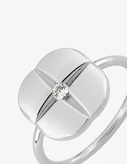 Bague étoile argent 925 ‰ rhodié et oxyde de zirconium SO OR