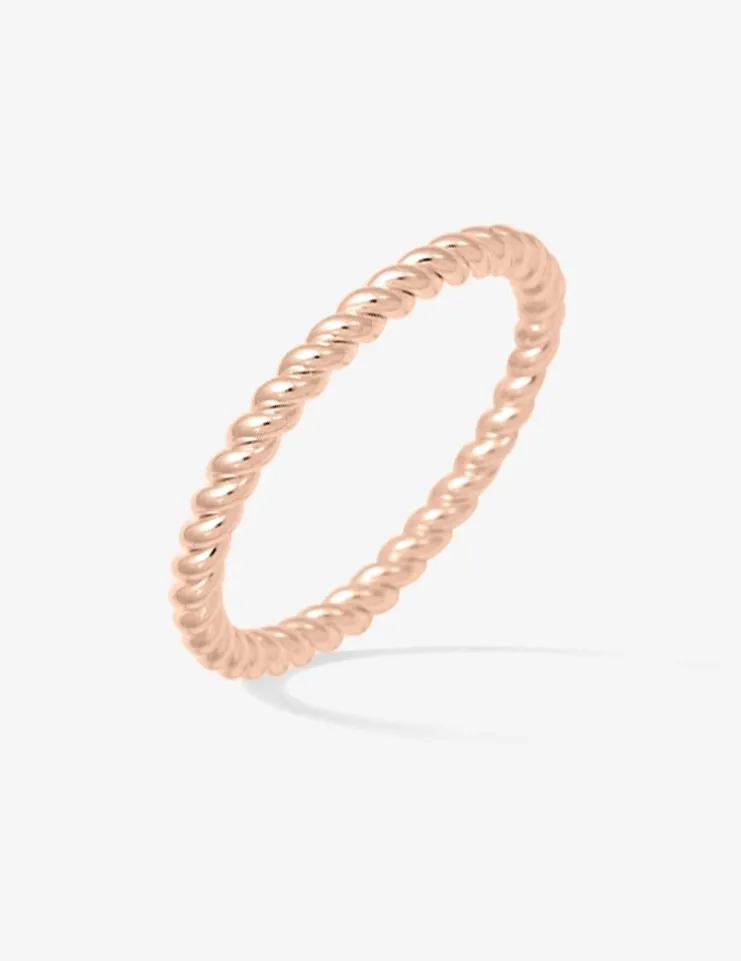 Bague torsadée plaqué or rose SO OR