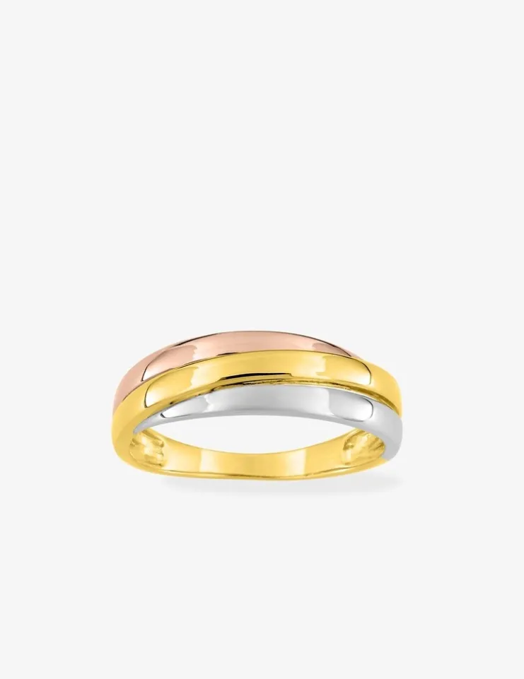 Bague tricolore or 375 ‰ SO OR