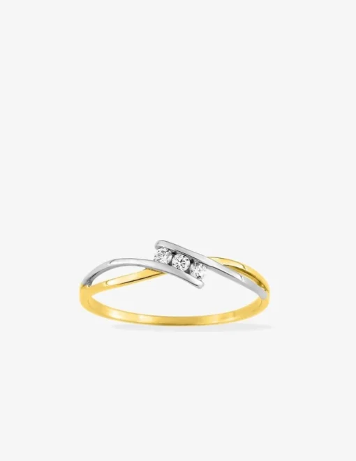 Bague trilogie 375 ‰ oxyde de zirconium SO OR