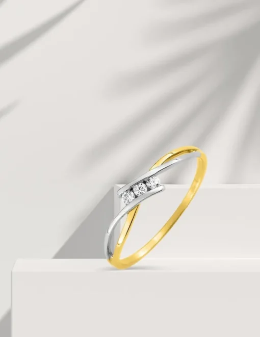 Bague trilogie 375 ‰ oxyde de zirconium SO OR