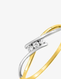 Bague trilogie 375 ‰ oxyde de zirconium SO OR