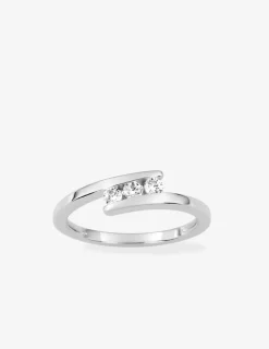 Bague trilogie argent 925‰ rhodié et oxydes de zirconium SO OR