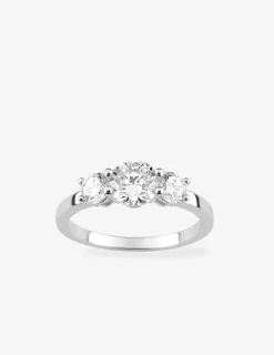 Bague trilogie argent rhodié 925 ‰ et oxyde de zirconium SO OR