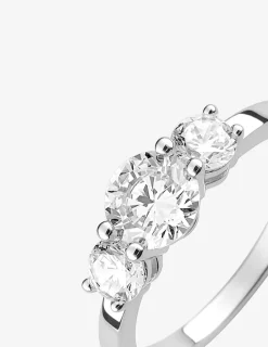 Bague trilogie argent rhodié 925 ‰ et oxyde de zirconium SO OR