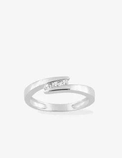 Bague trilogie en or 375‰ oxydes de zirconium SO OR
