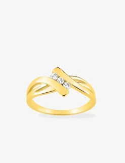 Bague trilogie plaqué or oxydes de zirconium SO OR