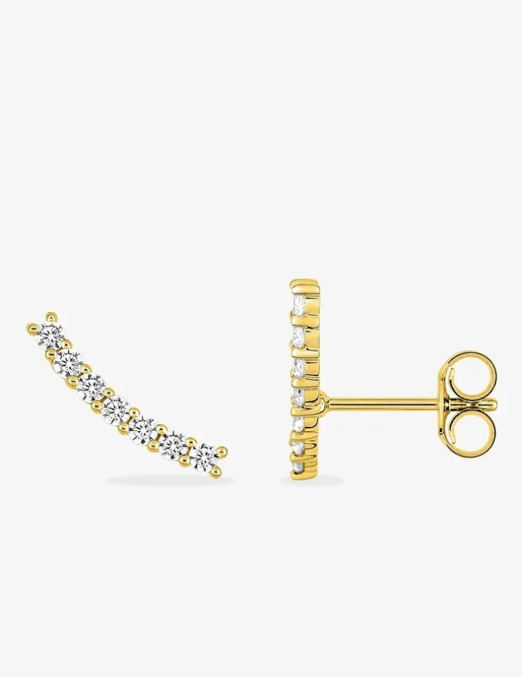 Barrettes d'oreilles clous plaqué or et oxyde de zirconium SO OR