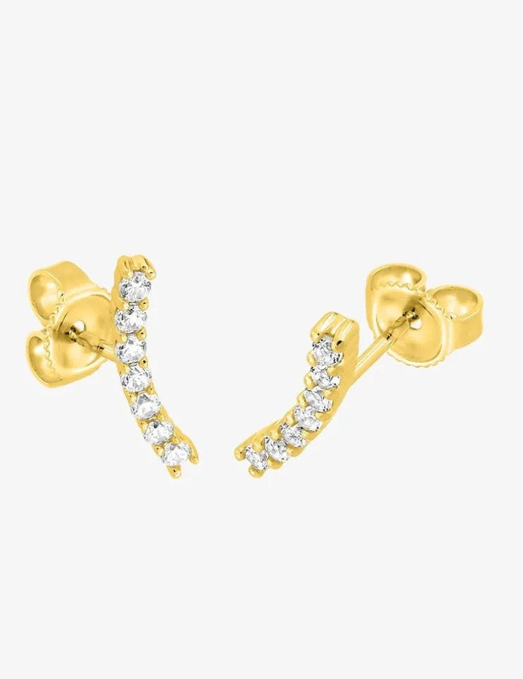 Barrettes d'oreilles clous plaqué or et oxyde de zirconium SO OR