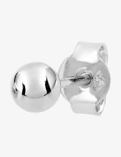 Boucle d'oreille boule à l'unité en argent 925 ‰ rhodié, diamètre 4 mm SO OR