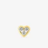 Boucle d'oreille clou à l'unité en plaqué or, motif cœur et oxydes de zirconium SO OR