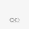 Boucle d'oreille clou à l'unité en argent 925 ‰ rhodié, motif infini et oxydes de zirconium SO OR