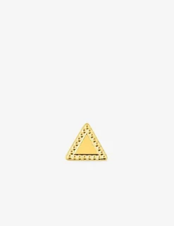 Boucle d'oreille clou unitaire en plaqué or, motif triangulaire SO OR