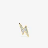 Boucle d'oreille clou unitaire plaqué or, motif éclair et oxydes de zirconium SO OR