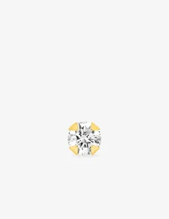 Boucle d'oreille clou unitaire plaqué or et oxyde de zirconium SO OR