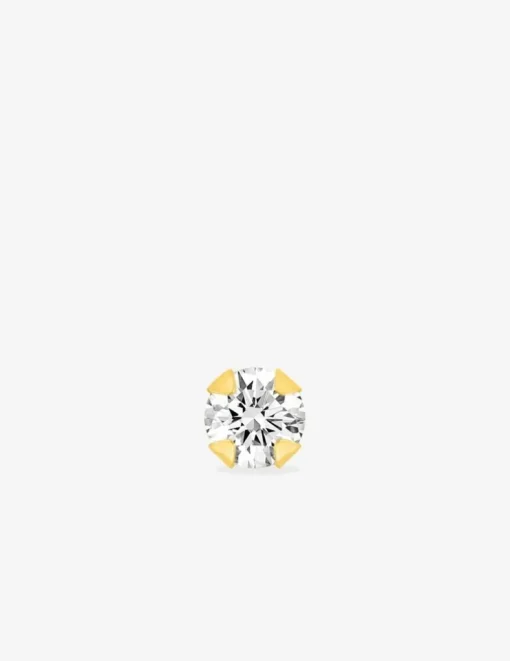 Boucle d'oreille clou unitaire plaqué or et oxyde de zirconium SO OR