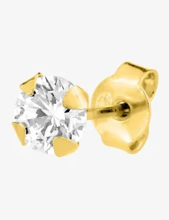 Boucle d'oreille clou unitaire plaqué or et oxyde de zirconium SO OR