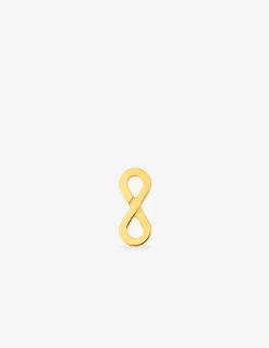 Boucle d'oreille clou unitaire plaqué or, motif infini SO OR