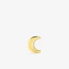 Boucle d'oreille clou unitaire en plaqué or, motif lune SO OR