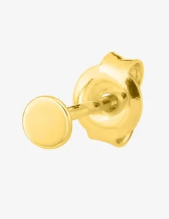 Boucle d'oreille clou unitaire plaqué or, motif circulaire SO OR
