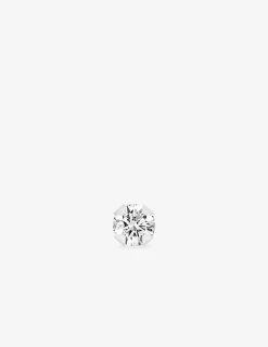 Boucle d'oreille clou unitaire en argent 925 ‰ rhodié et oxyde de zirconium SO OR