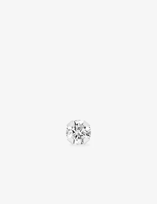 Boucle d'oreille clou unitaire en argent 925 ‰ rhodié et oxyde de zirconium SO OR