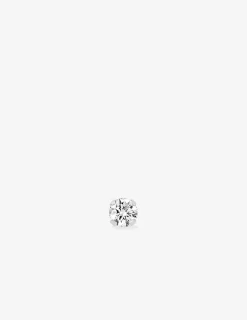 Boucle d'oreille clou unitaire en argent 925 ‰ rhodié avec oxyde de zirconium SO OR