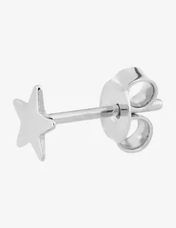 Boucle d'oreille clou unitaire en argent 925 ‰ rhodié, motif étoile SO OR