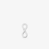Boucle d'oreille clou unitaire en argent 925 ‰ rhodié, motif infini SO OR