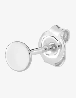 Boucle d'oreille clou unitaire en argent 925 ‰ rhodié, motif circulaire 5 mm SO OR