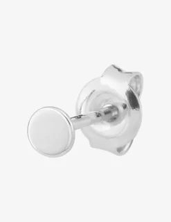 Boucle d'oreille clou unitaire en argent 925 ‰ rhodié, motif circulaire 3 mm SO OR