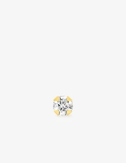 Boucle d'oreille clou unitaire plaqué or, oxyde de zirconium SO OR