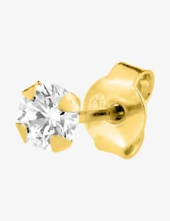 Boucle d'oreille clou unitaire plaqué or, oxyde de zirconium SO OR