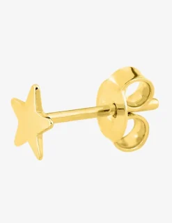 Boucle d'oreille clou unitaire plaqué or, motif étoile SO OR