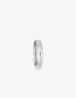 Boucle d'oreille créole à l'unité en argent 925 ‰ rhodié, diamètre 11 mm SO OR