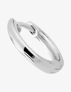 Boucle d'oreille créole à l'unité en argent 925 ‰ rhodié, diamètre 11 mm SO OR