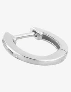 Boucle d'oreille créole à l'unité en argent 925 ‰ rhodié, diamètre 12,3 mm SO OR