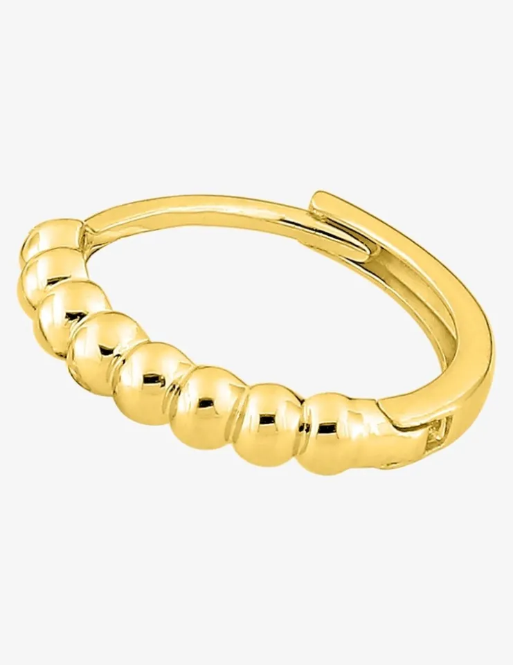 Boucle d'oreille créole à l'unité en plaqué or, motif boules SO OR